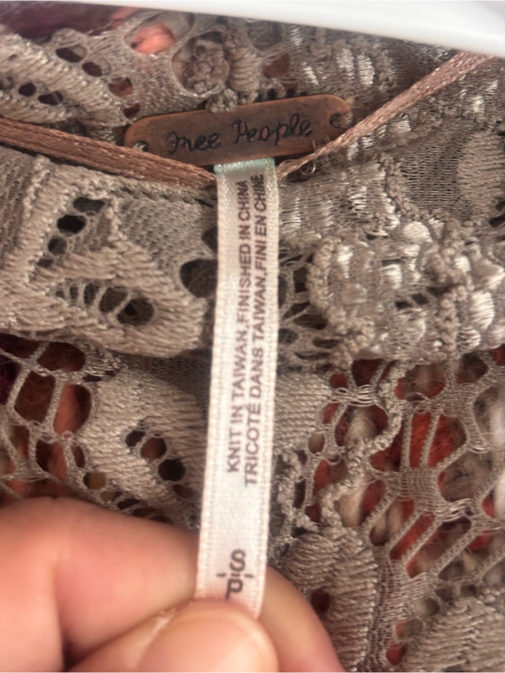 Free People Rust, Brown & Cream Fair Isle Crewneck open Sweater, Short S as new! - Picture 4 of 4
